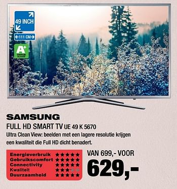 Aanbiedingen Samsung full hd smart tv ue 49 k 5670 - Samsung - Geldig van 20/02/2017 tot 25/02/2017 bij Electro World