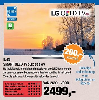 Aanbiedingen Lg smart oled tv oled 55 b 6 v - LG - Geldig van 20/02/2017 tot 25/02/2017 bij Electro World