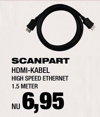 Aanbiedingen Scanpart hdmi-kabel high speed ethernet - Scanpart - Geldig van 20/02/2017 tot 25/02/2017 bij Electro World