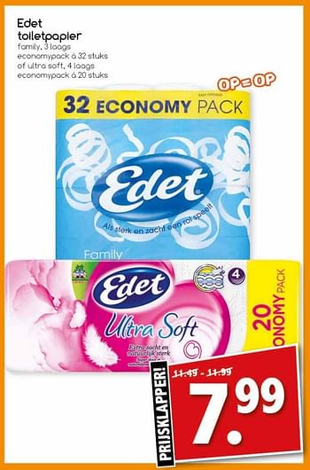 Aanbiedingen Edet toiletpapier - Edet - Geldig van 19/02/2017 tot 25/02/2017 bij Agrimarkt