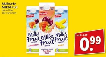 Aanbiedingen Melkunie milk+fruit - Melkunie - Geldig van 19/02/2017 tot 25/02/2017 bij Agrimarkt