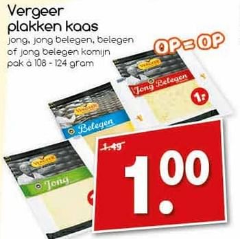Aanbiedingen Vergeer plakken kaas - Vergeer  - Geldig van 19/02/2017 tot 25/02/2017 bij Agrimarkt