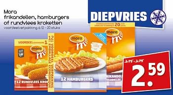 Aanbiedingen Mora frikandellen, hamburgers of rundvlees kroketten - Mora - Geldig van 19/02/2017 tot 25/02/2017 bij Agrimarkt