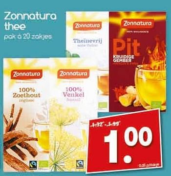 Aanbiedingen Zonnatura thee - Zonnatura - Geldig van 19/02/2017 tot 25/02/2017 bij Agrimarkt