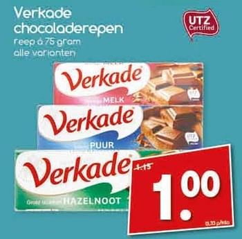 Aanbiedingen Verkade chocoladerepen - Verkade - Geldig van 19/02/2017 tot 25/02/2017 bij Agrimarkt