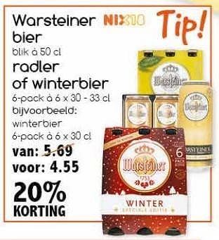Aanbiedingen Warsteiner bier radler of winterbier - Warsteiner - Geldig van 19/02/2017 tot 25/02/2017 bij Agrimarkt