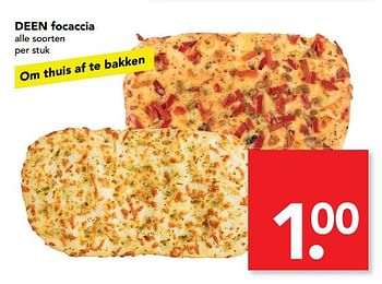 Aanbiedingen Deen focaccia - Huismerk deen supermarkt - Geldig van 19/02/2017 tot 25/02/2017 bij Deen Supermarkten