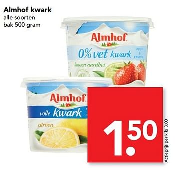 Aanbiedingen Almhof kwark - Almhof - Geldig van 19/02/2017 tot 25/02/2017 bij Deen Supermarkten