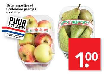 Aanbiedingen Elstar appeltjes of conference peertjes - Huismerk deen supermarkt - Geldig van 19/02/2017 tot 25/02/2017 bij Deen Supermarkten