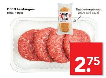 Aanbiedingen Deen hamburgers - Huismerk deen supermarkt - Geldig van 19/02/2017 tot 25/02/2017 bij Deen Supermarkten