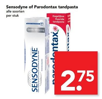 Aanbiedingen Sensodyne of parodontax tandpasta - Parodontax - Geldig van 19/02/2017 tot 25/02/2017 bij Deen Supermarkten