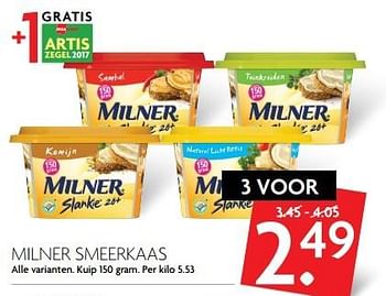Aanbiedingen Milner smeerkaas - Milner - Geldig van 19/02/2017 tot 25/02/2017 bij Deka Markt