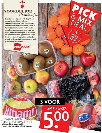 Aanbiedingen Junami, kanzi, mandarijnen of kiwifruit - Huismerk - Deka Markt - Geldig van 19/02/2017 tot 25/02/2017 bij Deka Markt