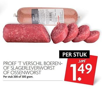 Aanbiedingen Proef `t verschil boerenof slagerleverworst of ossenworst - Proef', t verschil - Geldig van 19/02/2017 tot 25/02/2017 bij Deka Markt