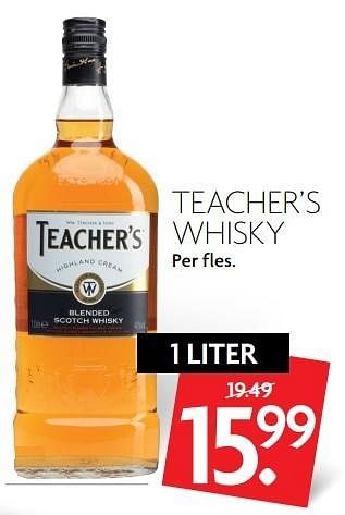 Aanbiedingen Teacher`s whisky - Teacher's - Geldig van 19/02/2017 tot 25/02/2017 bij Deka Markt