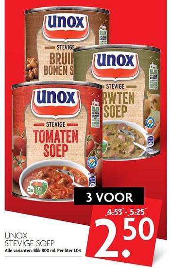 Aanbiedingen Unox stevige soep - Unox - Geldig van 19/02/2017 tot 25/02/2017 bij Deka Markt