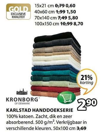 Aanbiedingen Karlstad handdoekserie - Kronborg - Geldig van 14/02/2017 tot 26/02/2017 bij Jysk