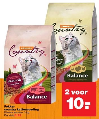 Aanbiedingen Fokker country kattenvoeding - Fokker - Geldig van 20/02/2017 tot 26/02/2017 bij Praxis