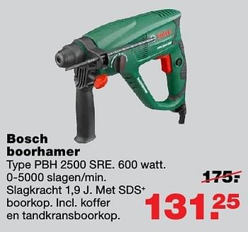 Aanbiedingen Bosch boorhamer pbh 2500 sre - Bosch - Geldig van 20/02/2017 tot 26/02/2017 bij Praxis