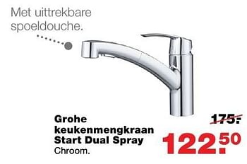 Aanbiedingen Grohe keukenmengkraan start dual spray - Grohe - Geldig van 20/02/2017 tot 26/02/2017 bij Praxis
