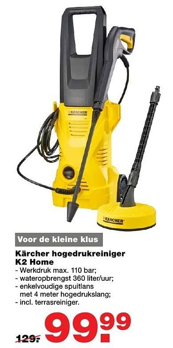 Aanbiedingen Kärcher hogedrukreiniger k2 home - Kärcher - Geldig van 20/02/2017 tot 26/02/2017 bij Praxis