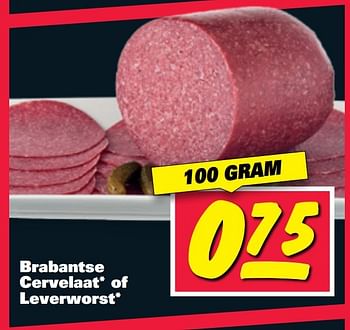 Aanbiedingen Brabantse cervelaat* of leverworst - Huismerk - Nettorama - Geldig van 20/02/2017 tot 26/02/2017 bij Nettorama