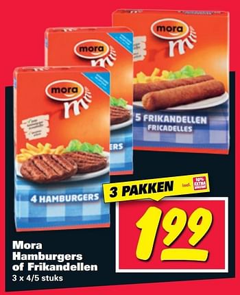 Aanbiedingen Mora hamburgers of frikandellen - Mora - Geldig van 20/02/2017 tot 26/02/2017 bij Nettorama