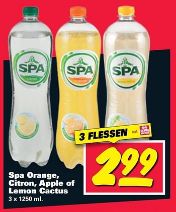 Aanbiedingen Spa orange, citron, apple of lemon cactus - Spa - Geldig van 20/02/2017 tot 26/02/2017 bij Nettorama