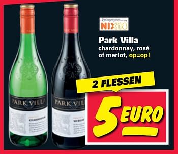 Aanbiedingen Park villa chardonnay, rosé of merlot - Rode wijnen - Geldig van 20/02/2017 tot 26/02/2017 bij Nettorama