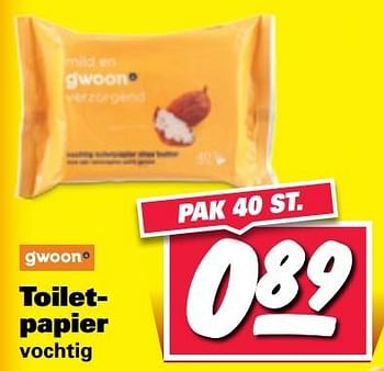 Aanbiedingen Toiletpapier - Gâ€™woon - Geldig van 20/02/2017 tot 26/02/2017 bij Nettorama