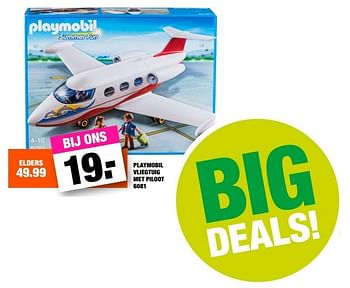 Aanbiedingen Playmobil vliegtuig met piloot - Playmobil - Geldig van 21/02/2017 tot 27/02/2017 bij Big Bazar