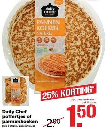 Aanbiedingen Daily chef poffertjes of pannenkoeken - Daily chef - Geldig van 20/02/2017 tot 26/02/2017 bij Coop