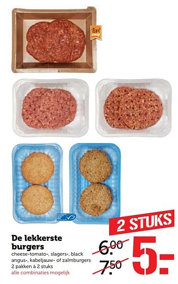 Aanbiedingen De lekkerste burgers - Huismerk - Coop - Geldig van 20/02/2017 tot 26/02/2017 bij Coop