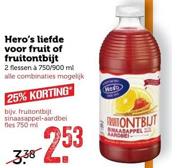 Aanbiedingen Hero`s liefde voor fruit of fruitontbijt - Hero - Geldig van 20/02/2017 tot 26/02/2017 bij Coop