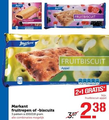 Aanbiedingen Markant fruitrepen of -biscuits - Markant - Geldig van 20/02/2017 tot 26/02/2017 bij Coop