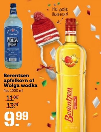 Aanbiedingen Berentzen apfelkorn of wolga wodka - Huismerk - Coop - Geldig van 20/02/2017 tot 26/02/2017 bij Coop