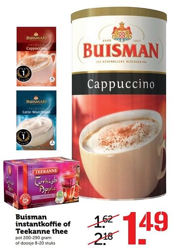 Aanbiedingen Buisman instantkoffie of teekanne thee - Buisman - Geldig van 20/02/2017 tot 26/02/2017 bij Coop