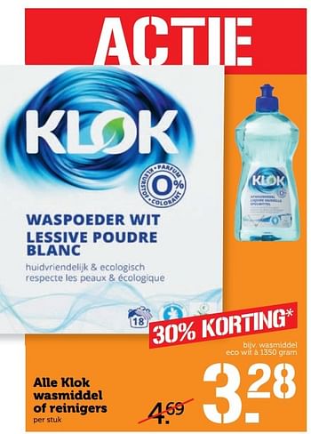 Aanbiedingen Alle klok wasmiddel of reinigers - Klok - Geldig van 20/02/2017 tot 26/02/2017 bij Coop