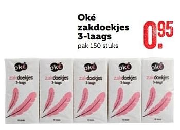 Aanbiedingen Oké zakdoekjes 3-laags - Oké - Geldig van 20/02/2017 tot 26/02/2017 bij Coop