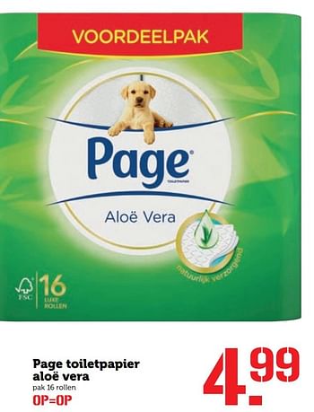 Aanbiedingen Page toiletpapier aloë vera - Page - Geldig van 20/02/2017 tot 26/02/2017 bij Coop