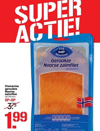 Aanbiedingen Vismarine gerookte noorse zalmfilet - Vismarine - Geldig van 20/02/2017 tot 26/02/2017 bij Coop