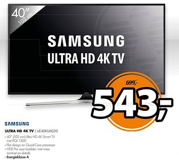 Aanbiedingen Samsung ultra hd 4k tv ue40ku6020 - Samsung - Geldig van 20/02/2017 tot 26/02/2017 bij Expert