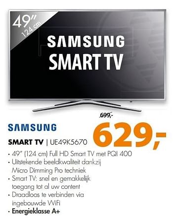 Aanbiedingen Samsung smart tv ue49k5670 - Samsung - Geldig van 20/02/2017 tot 26/02/2017 bij Expert