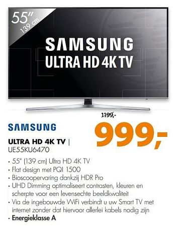 Aanbiedingen Samsung ultra hd 4k tv ue55ku6470 - Samsung - Geldig van 20/02/2017 tot 26/02/2017 bij Expert