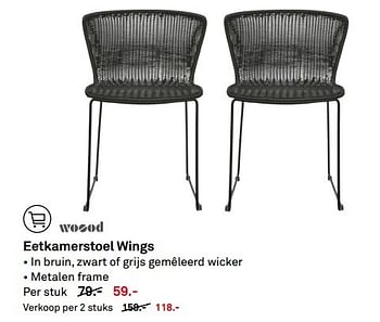 Aanbiedingen Eetkamerstoel wings - Woood - Geldig van 20/02/2017 tot 26/02/2017 bij Karwei