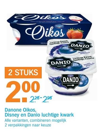 Aanbiedingen Danone oikos, disney en danio luchtige kwark - Danone - Geldig van 20/02/2017 tot 26/02/2017 bij Albert Heijn