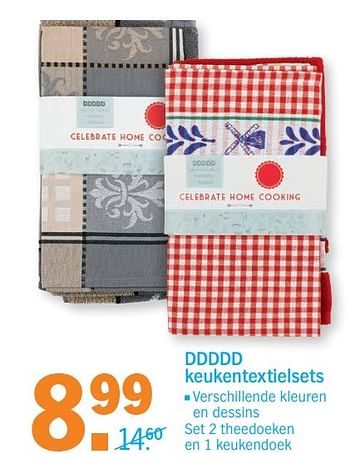 Aanbiedingen Ddddd keukentextielsets - DDDDD - Geldig van 20/02/2017 tot 26/02/2017 bij Albert Heijn