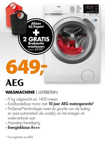Aanbiedingen Aeg wasmachine l6fbberlin - AEG - Geldig van 20/02/2017 tot 26/02/2017 bij Expert