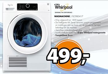 Aanbiedingen Whirlpool wasmachine fscr80417 - Whirlpool - Geldig van 20/02/2017 tot 26/02/2017 bij Expert