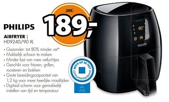 Aanbiedingen Philips airfryer hd9240-90 xl - Philips - Geldig van 20/02/2017 tot 26/02/2017 bij Expert